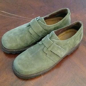 NAOT olive green suede shoes